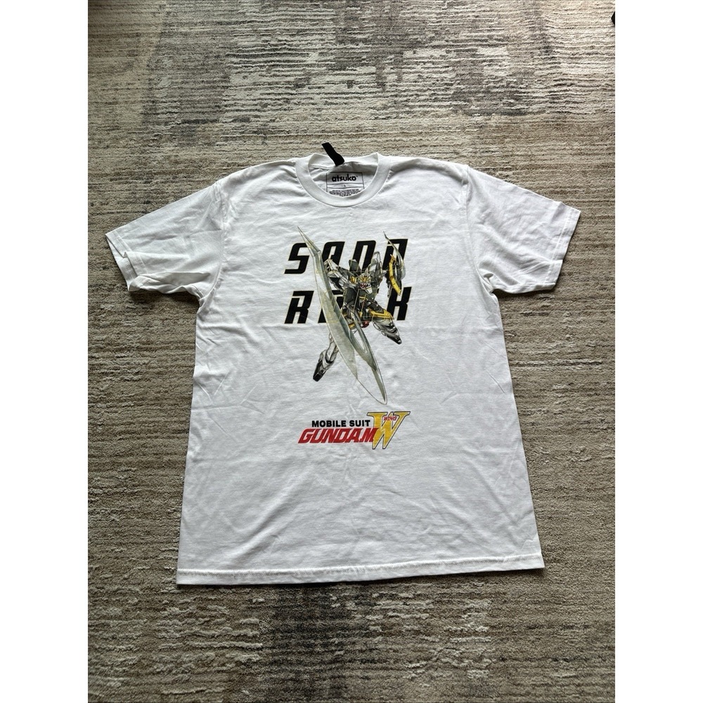 atsuko T-Shirt White Size L Sand Rock Gundam Crewneck Short Sleeve Cotton Anime
